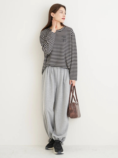 Re-J＆SUPURE(リジェイ＆スプル) |裾ドロストスウェットワイドパンツ