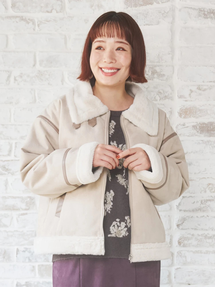 ムートンファージャケット（大きいサイズ・ぽっちゃり女子向け