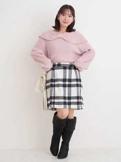 Re-J＆SUPURE(リジェイ＆スプル) |起毛チェック柄台形ミニスカート