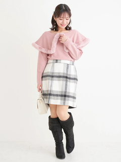 Re-J＆SUPURE(リジェイ＆スプル) |起毛チェック柄台形ミニスカート