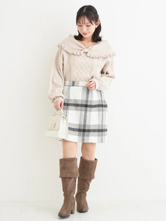 Re-J＆SUPURE(リジェイ＆スプル) |起毛チェック柄台形ミニスカート