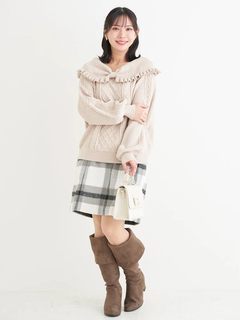 Re-J＆SUPURE(リジェイ＆スプル) |起毛チェック柄台形ミニスカート