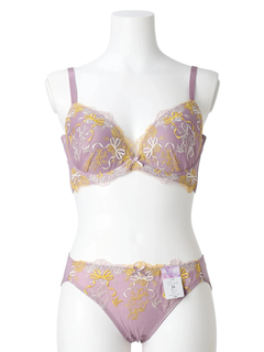 Re-J＆SUPURE(リジェイ＆スプル) |【WEB限定/脇高】[D85-I95］ローズリボン刺繍ブラ＆ショーツ(モールドカップ)