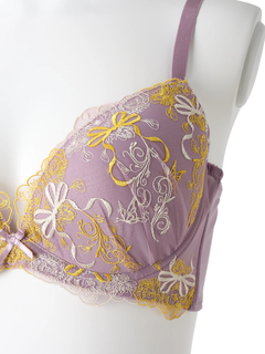Re-J＆SUPURE(リジェイ＆スプル) |【WEB限定/脇高】[D85-I95］ローズリボン刺繍ブラ＆ショーツ(モールドカップ)