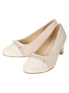 Re-J＆SUPURE(リジェイ＆スプル) |【masyugirl/マシュガール】レース配色パール付きパンプス