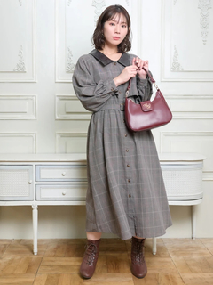 Re-J＆SUPURE(リジェイ＆スプル) |フェイクレザー襟トレンチシャツワンピース