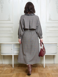 Re-J＆SUPURE(リジェイ＆スプル) |フェイクレザー襟トレンチシャツワンピース