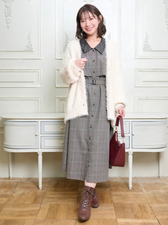 Re-J＆SUPURE(リジェイ＆スプル) |フェイクレザー襟トレンチシャツワンピース