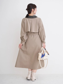 Re-J＆SUPURE(リジェイ＆スプル) |フェイクレザー襟トレンチシャツワンピース