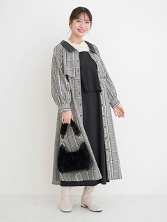 Re-J＆SUPURE(リジェイ＆スプル) |フェイクレザー襟トレンチシャツワンピース