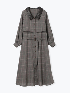 Re-J＆SUPURE(リジェイ＆スプル) |フェイクレザー襟トレンチシャツワンピース