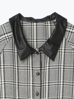 Re-J＆SUPURE(リジェイ＆スプル) |フェイクレザー襟トレンチシャツワンピース