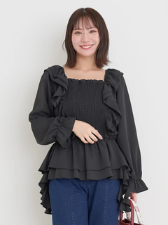 Re-J＆SUPURE(リジェイ＆スプル) |【WEB限定】フリルシャーリングブラウス