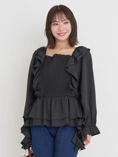 Re-J＆SUPURE(リジェイ＆スプル) |【WEB限定】フリルシャーリングブラウス