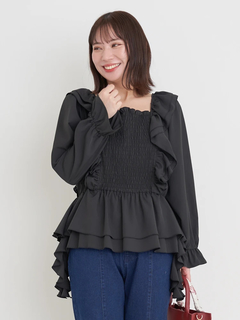 Re-J＆SUPURE(リジェイ＆スプル) |【WEB限定】フリルシャーリングブラウス