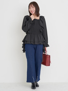 Re-J＆SUPURE(リジェイ＆スプル) |【WEB限定】フリルシャーリングブラウス