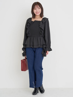 Re-J＆SUPURE(リジェイ＆スプル) |【WEB限定】フリルシャーリングブラウス
