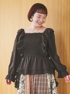 Re-J＆SUPURE(リジェイ＆スプル) |【WEB限定】フリルシャーリングブラウス