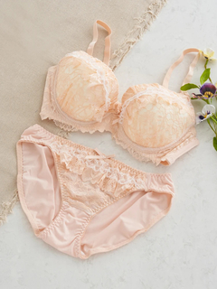 Re-J＆SUPURE(リジェイ＆スプル) |[D85-H95］レーシーフリルソフトワイヤーブラ＆ショーツ(モールドカップ)