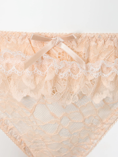 Re-J＆SUPURE(リジェイ＆スプル) |[D85-H95］レーシーフリルソフトワイヤーブラ＆ショーツ(モールドカップ)