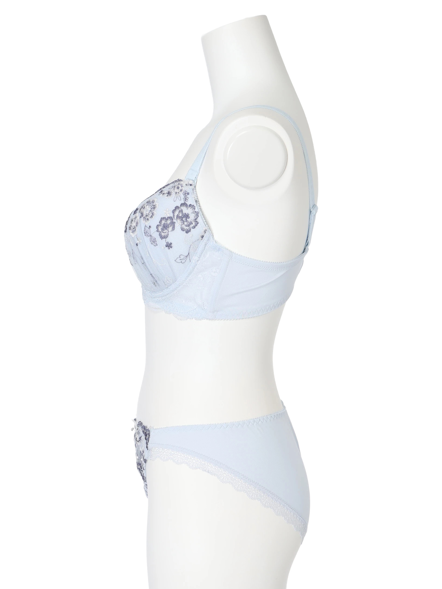 D85-I95］フラワーレースソフトワイヤーブラ＆ショーツ(モールド