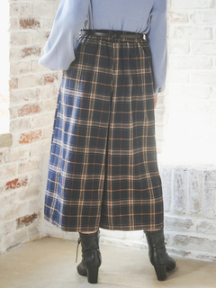 Re-J＆SUPURE(リジェイ＆スプル) |ベルト付きチェック柄タックワイドパンツ