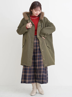 Re-J＆SUPURE(リジェイ＆スプル) |ベルト付きチェック柄タックワイドパンツ