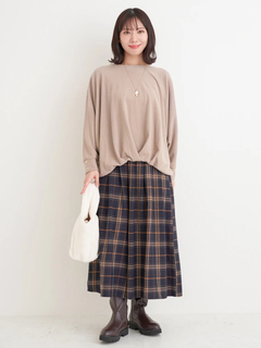 Re-J＆SUPURE(リジェイ＆スプル) |ベルト付きチェック柄タックワイドパンツ