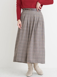 Re-J＆SUPURE(リジェイ＆スプル) |ベルト付きチェック柄タックワイドパンツ