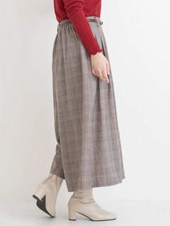 Re-J＆SUPURE(リジェイ＆スプル) |ベルト付きチェック柄タックワイドパンツ