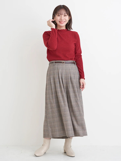 Re-J＆SUPURE(リジェイ＆スプル) |ベルト付きチェック柄タックワイドパンツ