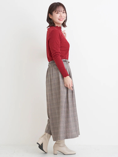 Re-J＆SUPURE(リジェイ＆スプル) |ベルト付きチェック柄タックワイドパンツ