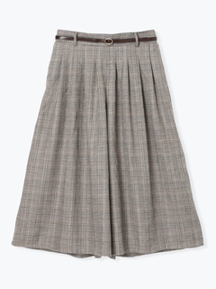 Re-J＆SUPURE(リジェイ＆スプル) |ベルト付きチェック柄タックワイドパンツ
