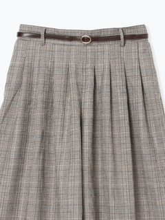 Re-J＆SUPURE(リジェイ＆スプル) |ベルト付きチェック柄タックワイドパンツ