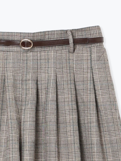 Re-J＆SUPURE(リジェイ＆スプル) |ベルト付きチェック柄タックワイドパンツ