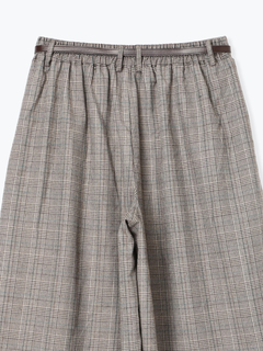 Re-J＆SUPURE(リジェイ＆スプル) |ベルト付きチェック柄タックワイドパンツ