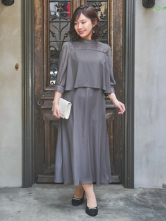 プリーツ切替ドレス（大きいサイズ・ぽっちゃり女子向け｜ドレス