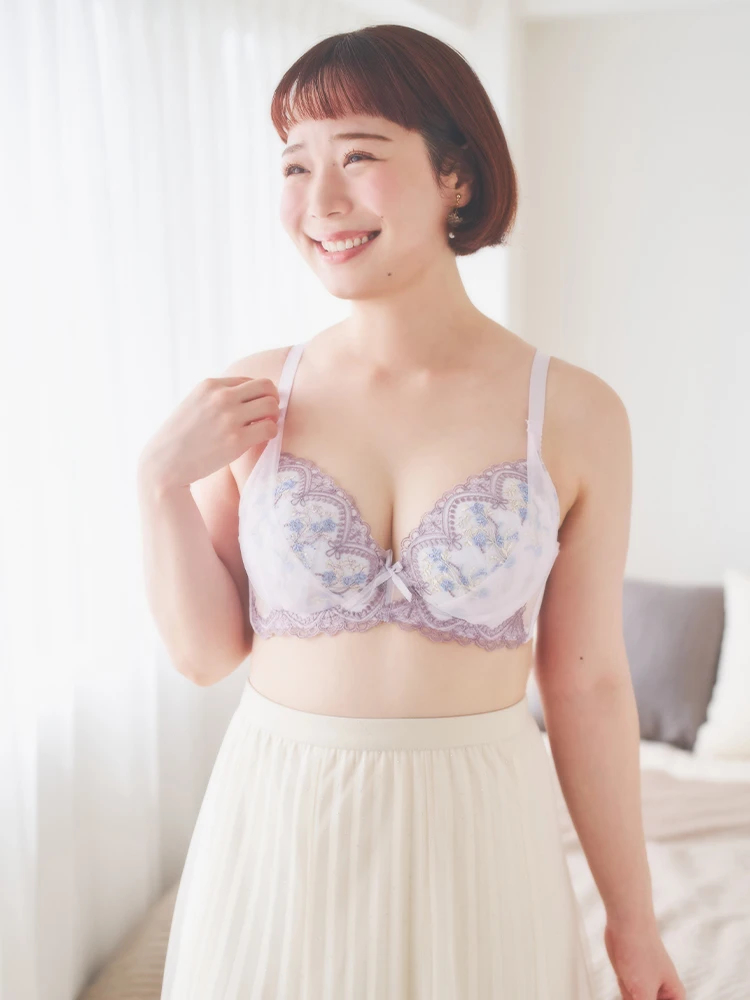 Re-J＆SUPURE(リジェイ＆スプル) |[D85-H95]Re-J&SUPUREオリジナル花刺繍チュールブラ＆ショーツ(バイリーンカップ)