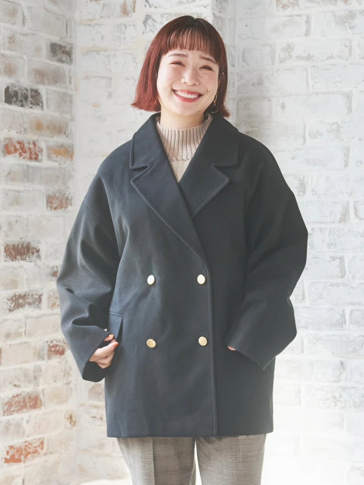 WブレストPコート（大きいサイズ・ぽっちゃり女子向け｜コート