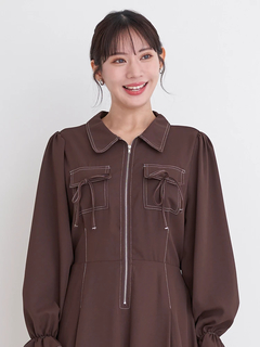 Re-J＆SUPURE(リジェイ＆スプル) |ポケットリボンハーフZIPワンピース