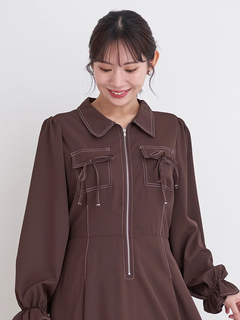 Re-J＆SUPURE(リジェイ＆スプル) |ポケットリボンハーフZIPワンピース