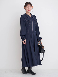 Re-J＆SUPURE(リジェイ＆スプル) |ポケットリボンハーフZIPワンピース