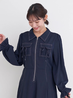 Re-J＆SUPURE(リジェイ＆スプル) |ポケットリボンハーフZIPワンピース