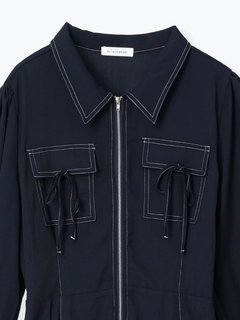 Re-J＆SUPURE(リジェイ＆スプル) |ポケットリボンハーフZIPワンピース