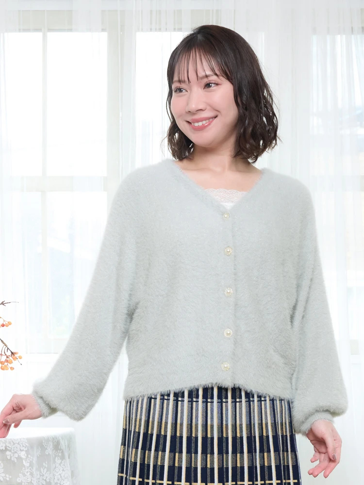 Re-J＆SUPURE(リジェイ＆スプル) |フェザーラメドルマンカーディガン