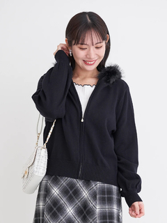 Re-J＆SUPURE(リジェイ＆スプル) |ファーフードニットZIPパーカー