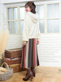 Re-J＆SUPURE(リジェイ＆スプル) |ファーフードニットZIPパーカー