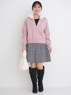 Re-J＆SUPURE(リジェイ＆スプル) |ファーフードニットZIPパーカー