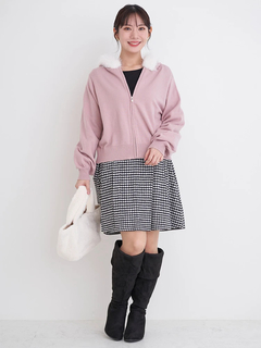 Re-J＆SUPURE(リジェイ＆スプル) |ファーフードニットZIPパーカー