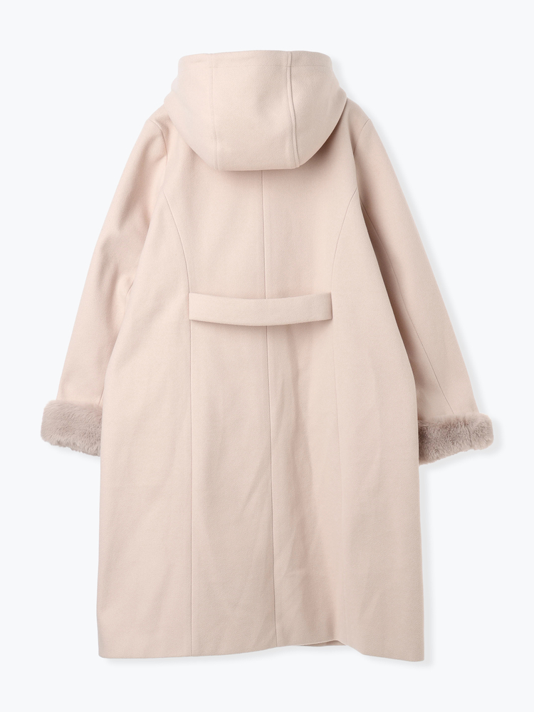 ビット付きフェイクファーロングコート（大きいサイズ・ぽっちゃり女子